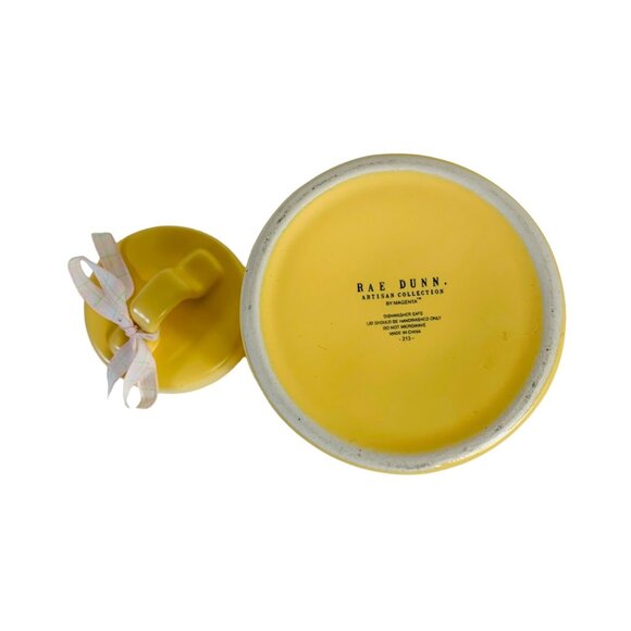 Rae Dunn Yellow Ceramic Canister Crack Me Up Lid Kitchen Decor Farmhouse - Picture 5 of 16